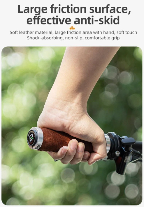 Грипсы ROCKBROS с замком, кожаные 10