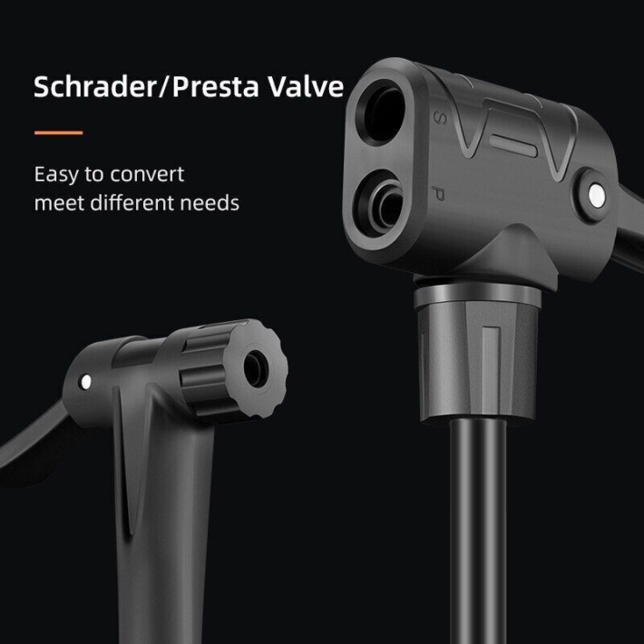 Насос напольный Rockbros алюминиевый с манометром и устойчивой платформой. 160psi. Арт. RB_423100020 5