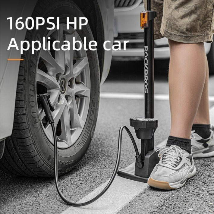 Насос напольный Rockbros алюминиевый с манометром и устойчивой платформой. 160psi. Арт. RB_423100020 7