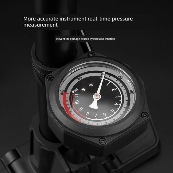 Насос напольный ROCKBROS ZD-6132MB, с манометром, до 150 PSI; черный 3