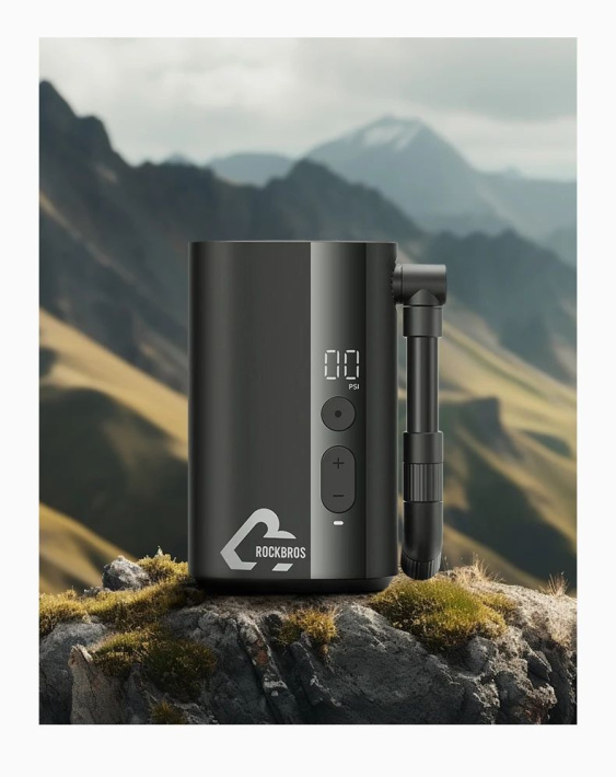Насос электро ROCKBROS QJCQBM1 мини, Type-C, до 150 PSI; черный 5