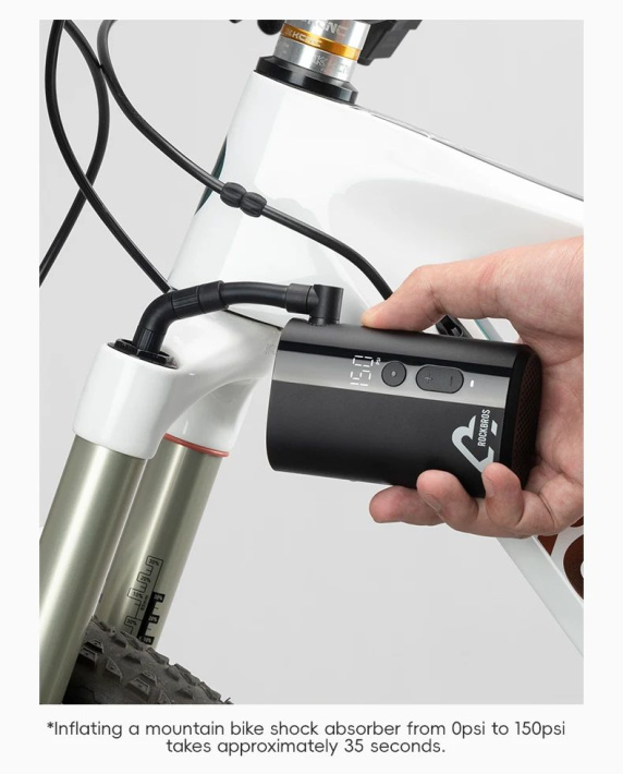 Насос электро ROCKBROS QJCQBM1 мини, Type-C, до 150 PSI; черный 7