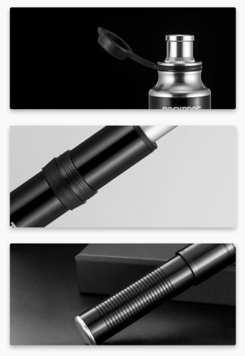 Насос ручной Rockbros компактный алюминиевый с пластиковой ручкой черный. 100psi. Арт. RB_JG-1040BBK 4