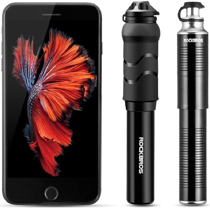 Насос ручной Rockbros компактный алюминиевый с пластиковой ручкой черный. 100psi. Арт. RB_JG-1040BBK 7