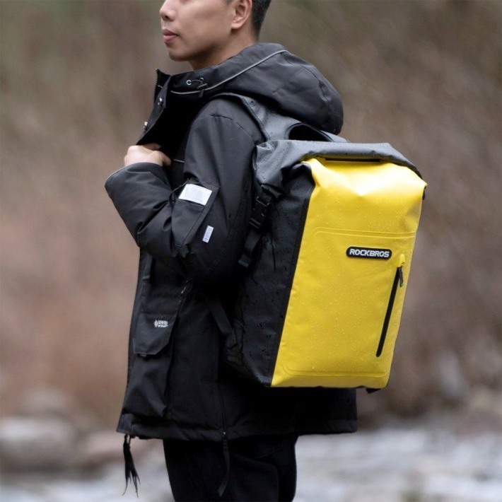 Рюкзак ROCKBROS Желтый. Влагозащитный 7