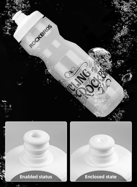 Велофляга Rockbros прозрачная белая 750мл со съёмным колпачком. арт. RB_DCBT69C 7