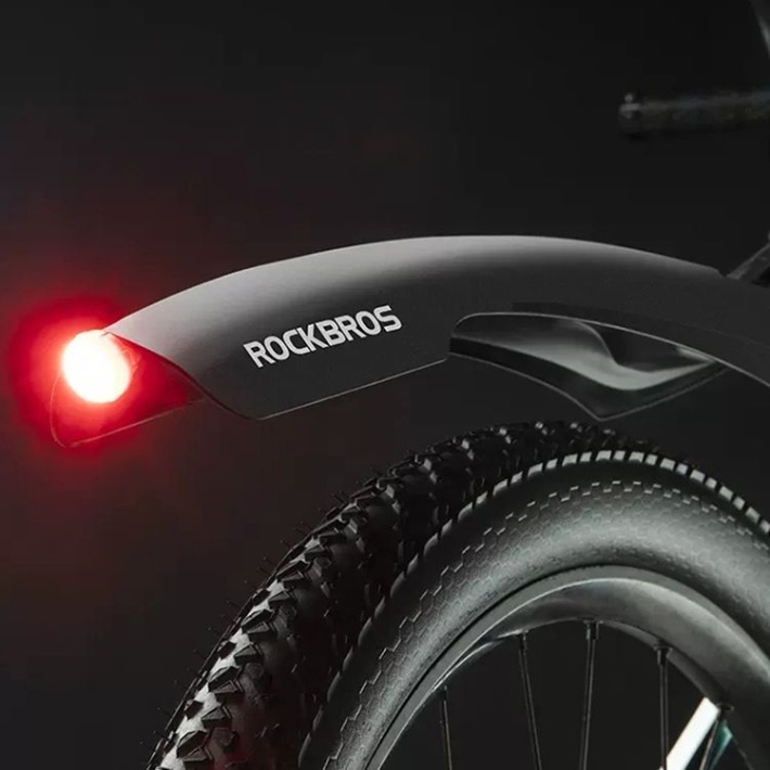 Комплект крыльев ROCKBROS черный, с задним фонарем, арт DNB8001BK 4