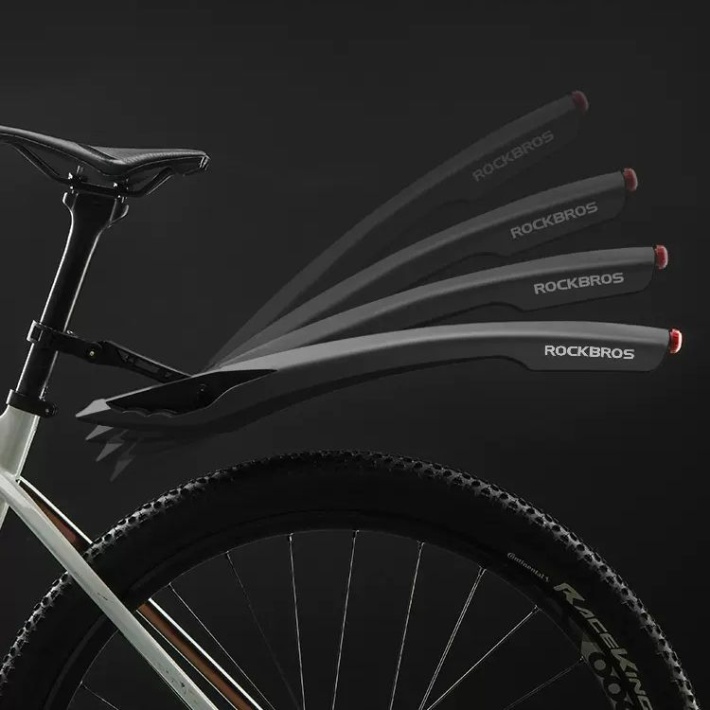 Комплект крыльев ROCKBROS черный, с задним фонарем, арт DNB8001BK 5