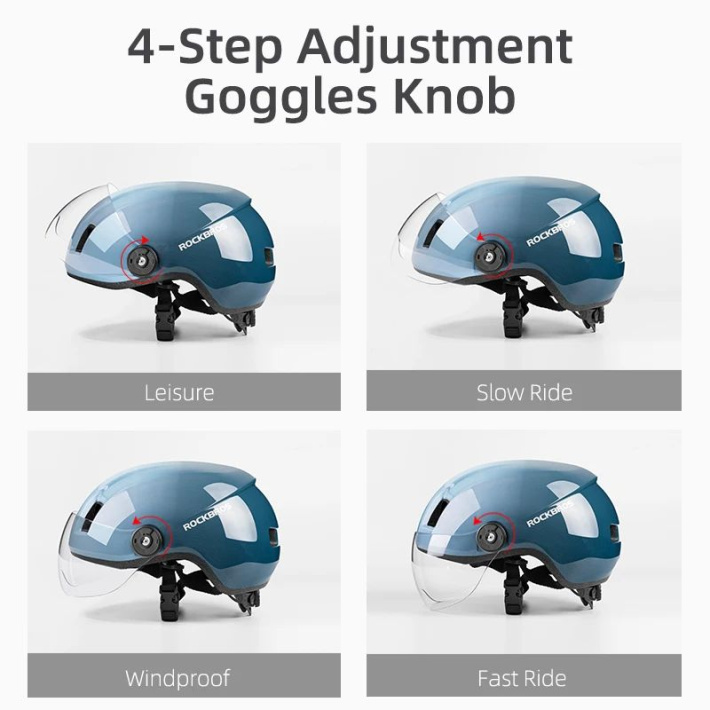 Велошлем ROCKBROS  с визором подходит для электровелосипеда 6