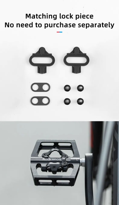 Педали ROCKBROS алюминиевые, черные, контактные с платформой 11