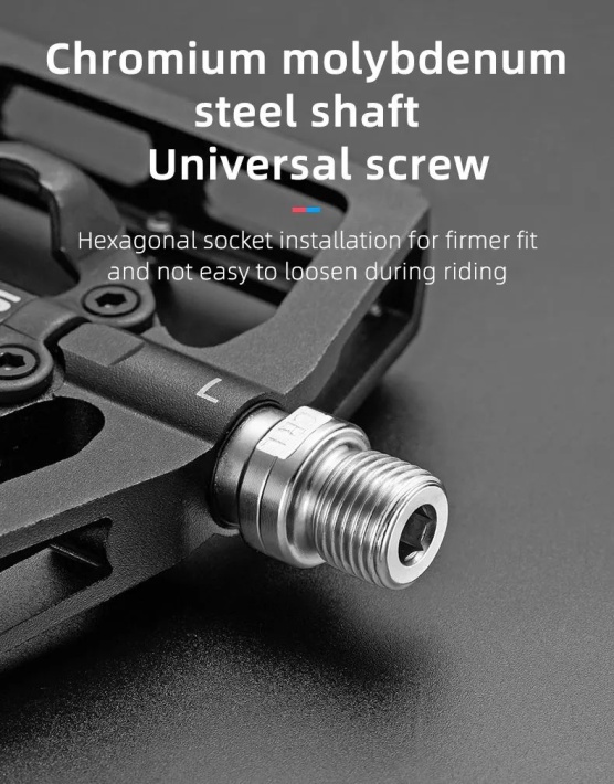 Педали ROCKBROS алюминиевые, черные, контактные с платформой 7