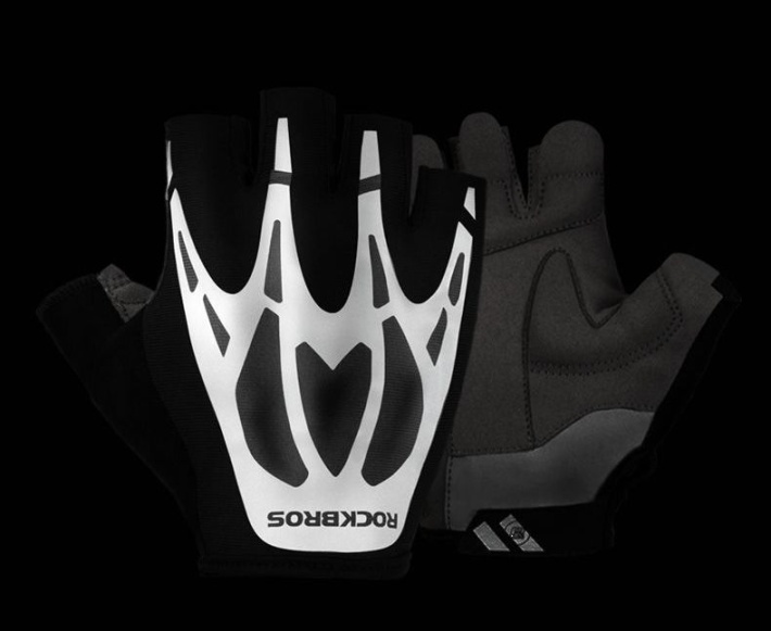 Велоперчатки ROCKBROS Ghost Claw черные. Короткие пальцы. 3