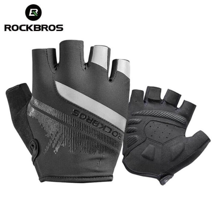 Велоперчатки ROCKBROS Shanghai черные. Короткие пальцы. 1