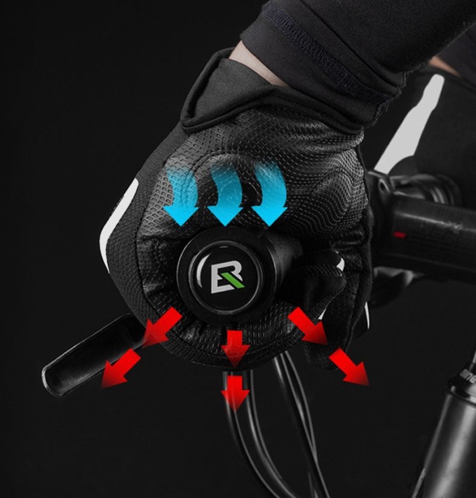 Велоперчатки ROCKBROS Reflective черные. Длинные пальцы. Кожаные со светоотражателями 7