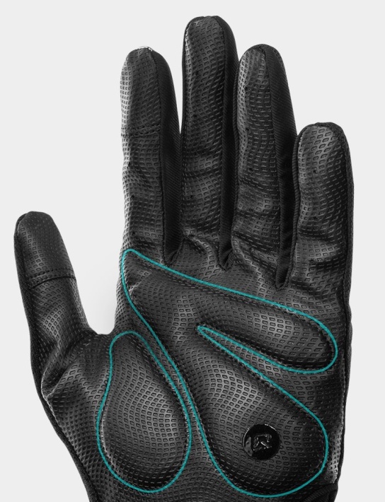 Велоперчатки ROCKBROS Reflective черные. Длинные пальцы. Кожаные со светоотражателями 8