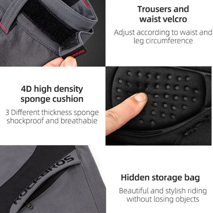 Велошорты трейловые двойные Rockbros мужские 4